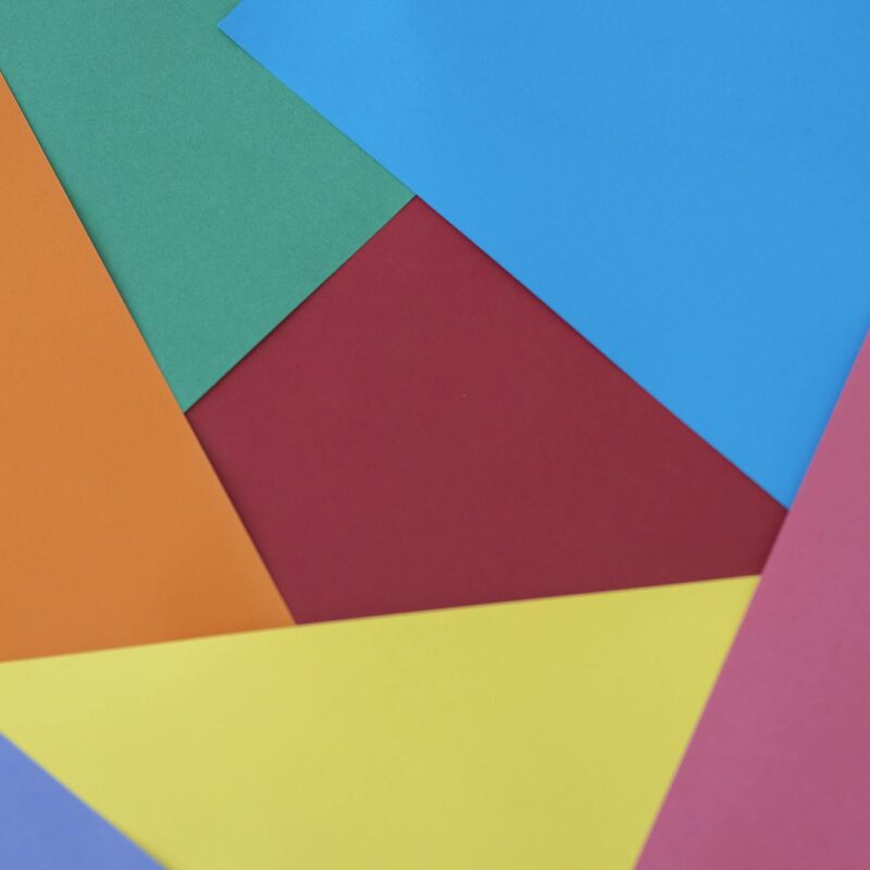 Colored Paper on a Flat Surface